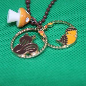 Squirrel Fall Autumn Keychain Charm Zipper Pull Witch